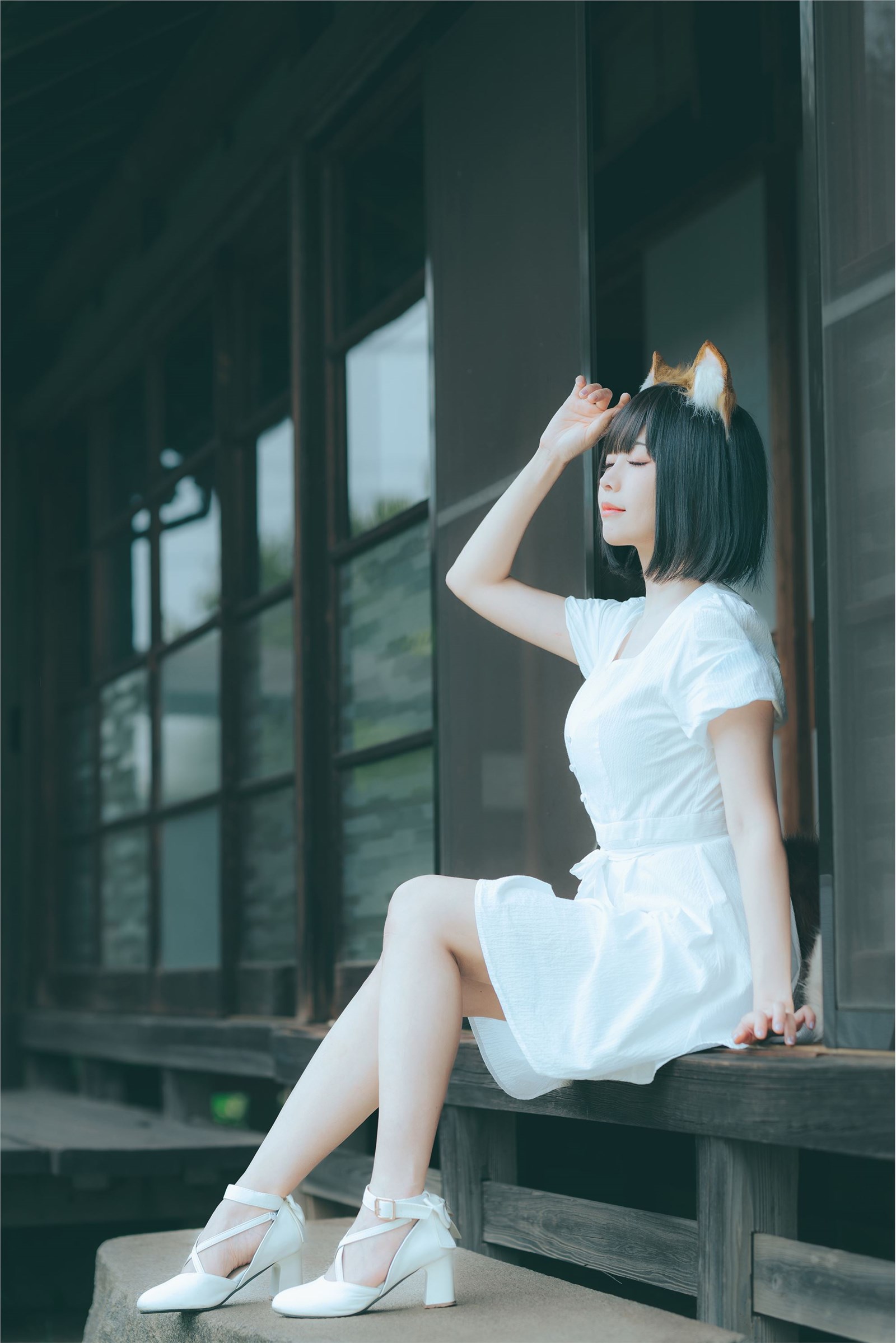 ElyEE Vol.117 2023 July B-Dongitsune~White dress fox girl in white dress(45)
